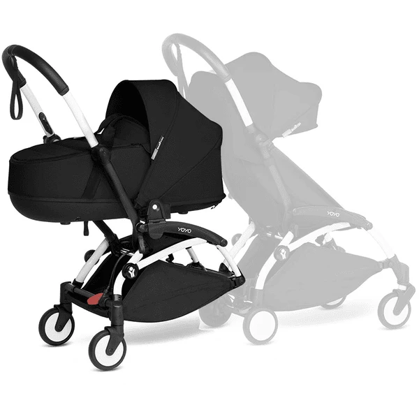 BABYZEN Kinderwagen YOYO 0+ Connect White Mit Liegewanne Black 1 BABYZEN Kinderwagen YOYO 0+ Connect White Mit Liegewanne Black