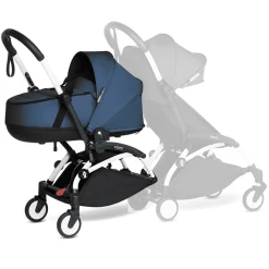 BABYZEN Kinderwagen YOYO 0+ Connect White Mit Liegewanne Navy Blue