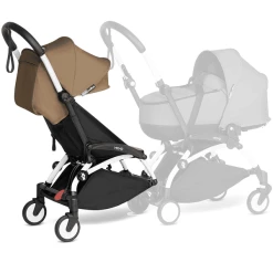 BABYZEN Kinderwagen YOYO 6+ Connect White Mit Textilset Toffee