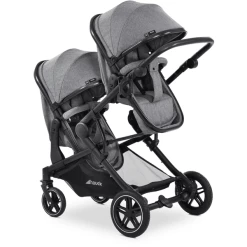 Hauck Geschwisterwagen Atlantic Twin Melange Grey