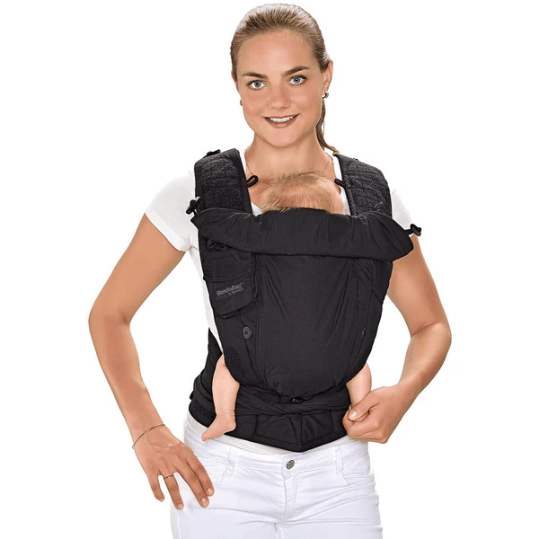 Hoppediz Babytrage Bondolino Plus Popeline One Size Schwarz 1 Hoppediz Babytrage Bondolino Plus Popeline One Size Schwarz