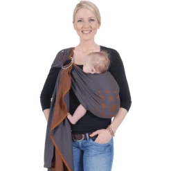 Hoppediz Babytragetuch Gewebter Ring-Sling Los Angeles Kupfer