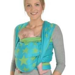 Hoppediz Babytragetuch Gewebtes Tragetuch Los Angeles Türkis