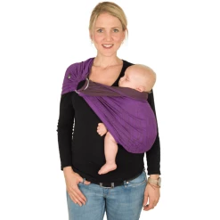 Hoppediz Babytragetuch Ring-Sling KbA-Qualität New York Mocca-viola