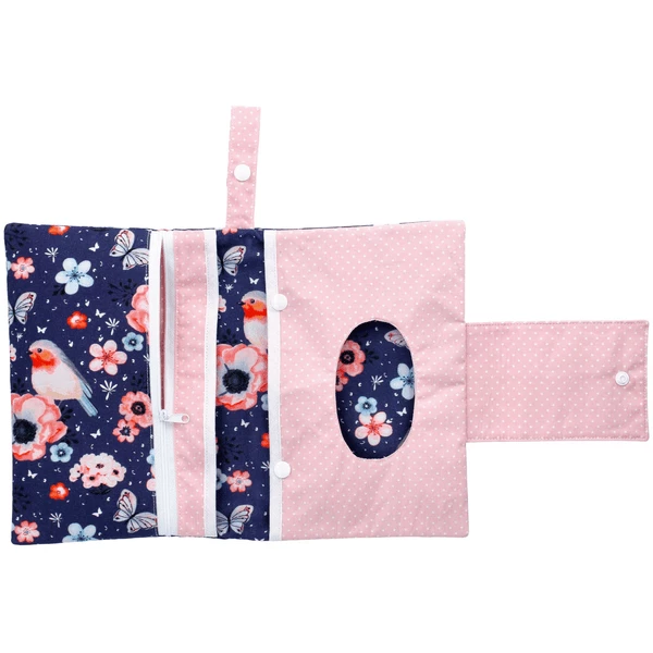 Land Juwelen Windeltasche Handmade Rosa Navy 2 Land Juwelen Windeltasche Handmade Rosa Navy – Bild 2
