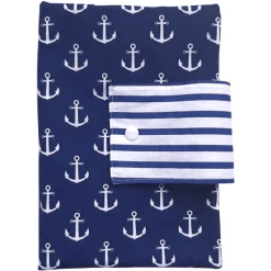 Land Juwelen Windeltasche Handmade Weiß Dunkelblau