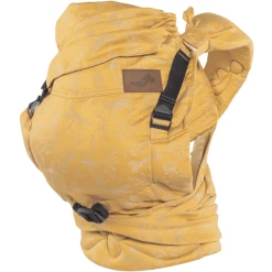 SCHMUSEWOLKE Babytrage Half-Buckle Maxi Botanical Golden Leinen